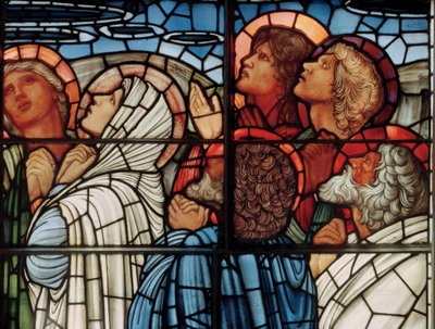 アセンションウィンドウ、詳細、1885（ステンドグラス） 作： Edward Burne Jones