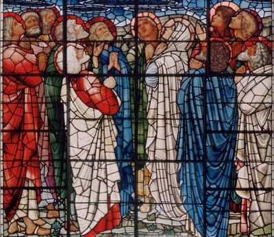 アセンションウィンドウ、詳細、1885（ステンドグラス） 作： Edward Burne Jones