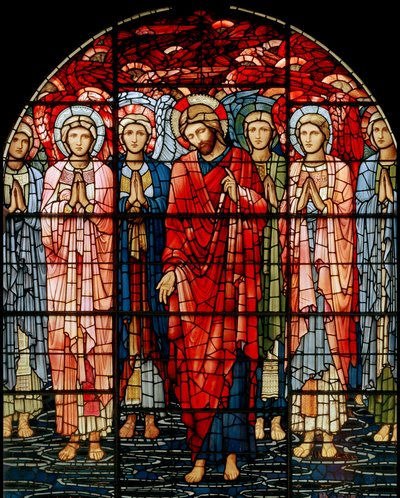 アセンションウィンドウ、詳細、1885（ステンドグラス） 作： Edward Burne Jones