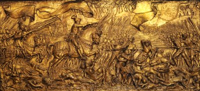 フラッデンフィールドの戦い、1881-82（金色のジェッソ） 作： Edward Burne Jones