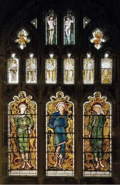 炎の炉、1870年（ステンドグラス） 作： Edward Burne Jones