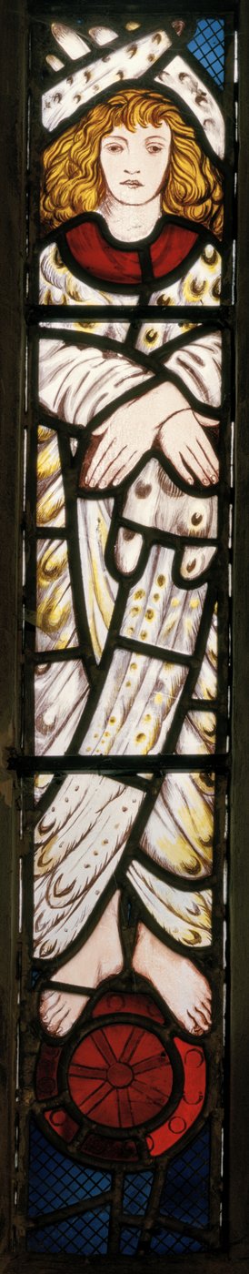 新しいエルサレム、天使、詳細、1862年3月（ステンドグラス） 作： Edward Burne Jones
