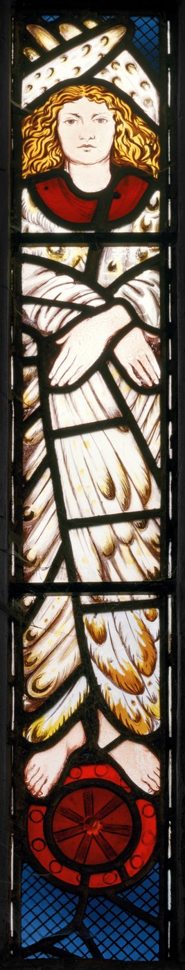新しいエルサレム、天使、詳細、1862年3月（ステンドグラス） 作： Edward Burne Jones