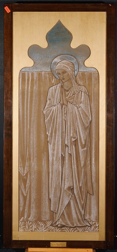 聖母マリア：アシュトンアンダーラインのステンドグラスの窓の漫画、1892年頃 作： Edward Burne Jones