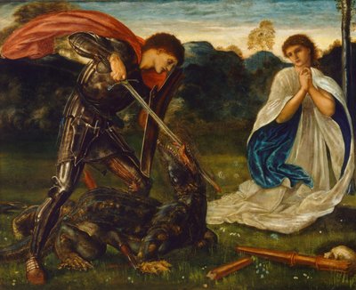 戦い：聖ジョージがドラゴンVIを殺す、1866 作： Edward Burne Jones