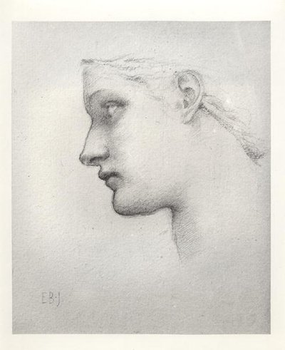 ラウス・ヴェネリスの女王の頭の変種研究 作： Edward Burne Jones