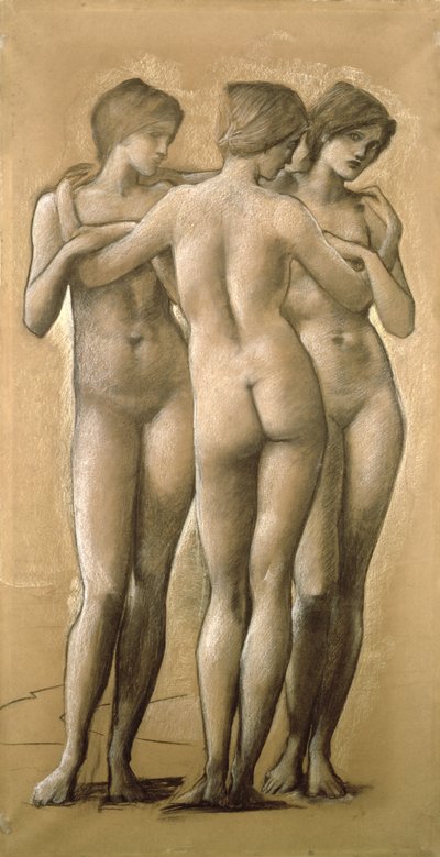 ヴィーナスコンコルディア-三美神の研究、1895 作： Edward Burne Jones