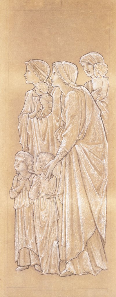 キリストに子供を連れてくる女性、 作： Edward Burne Jones