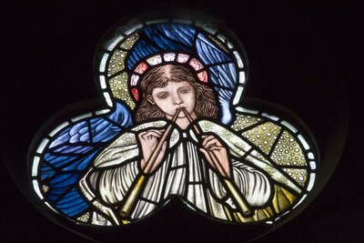 Wilden、All Saints、Morris＆Co.、Edward Burne-Jones、John Henry Dearle（1859-1932）、Angels blowing double pipes、Angel Musicians、1902-1914、Louisa、Alfred、The Baldwins、首相、メソジスト、W 作： Edward Coley and Dearle Burne Jones