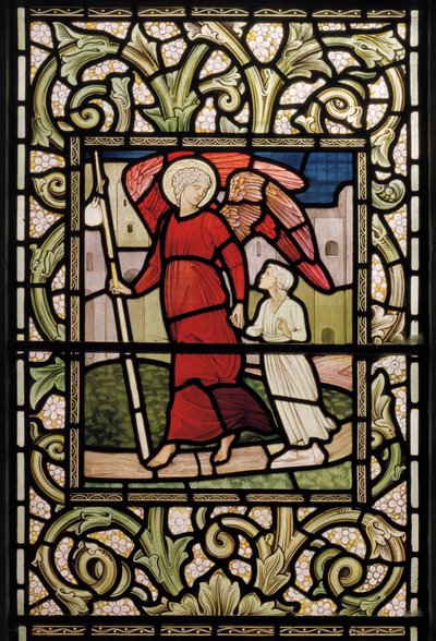 Wilden、All Saints、Morris＆Co.、Edward Burne-Jones、John Henry Dearle（1859-1932）、The Child with Guardian Angel、1902-1914、Louisa、Alfred、The Baldwins、Prime President、Methodist、Worcestershire、 作： Edward Coley and Dearle Burne Jones