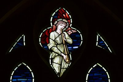 Wilden、All Saints、Morris＆Co.、Edward Burne-Jones、John Henry Dearle（1859-1932）、Tracery Angel、Angel Musicians、1902-1914、Louis、Alfred、The Baldwins、首相、メソジスト、ウスターシャー、 作： Edward Coley and Dearle Burne Jones