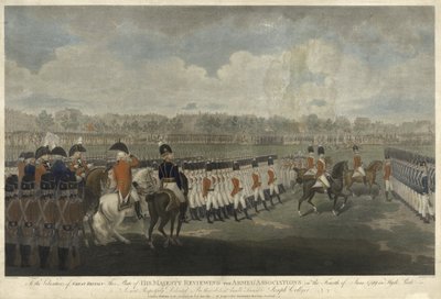1799年6月4日にハイドパークの武装協会を批評する王 作： Edward Dayes