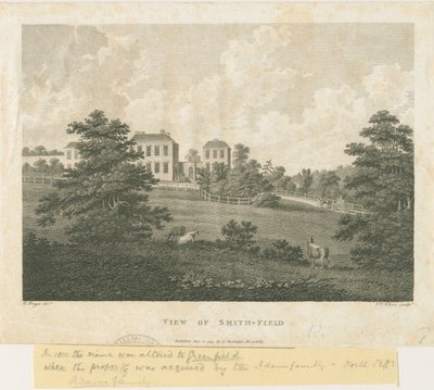 ウォルスタントン-「スミスフィールドの眺め」：彫刻、nd [c 1794] 作： Edward Dayes