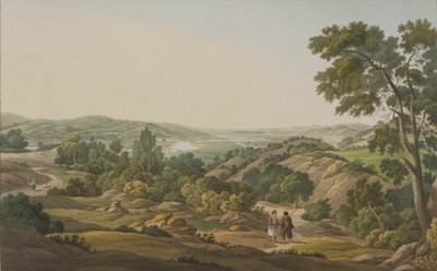 オリンピア平野、J。ベイリーによって彫刻された「ギリシャの景色」のパート1のプレート6、1820年（アクアチント） 作： Edward Dodwell