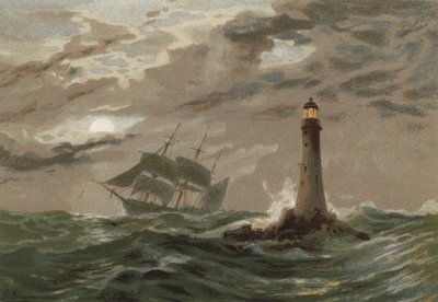 月光、エディストーン灯台 作： Edward Duncan