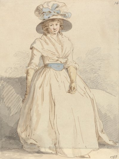 Uma jovem sentada usando um vestido branco 作： Edward Edwards