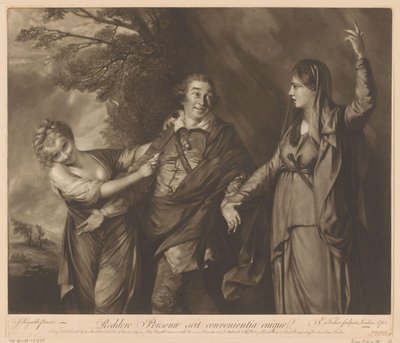 喜劇と悲劇の間のデヴィッド・ギャリックの肖像 作： Edward Fisher