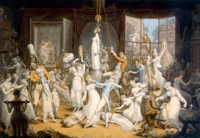お嬢様のための優雅な施設（紙に水彩） 作： Edward Francis Burney