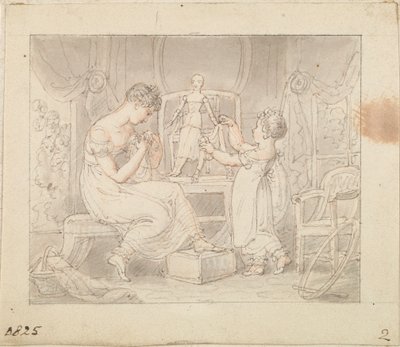 Uuden nuken kuvitus: Vaatteiden ompelu nukelle 作： Edward Francis Burney