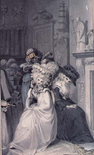 彼女のトイレで女性（図面） 作： Edward Francis Burney