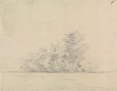 教会のある風景 作： Edward Francis Burney