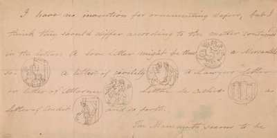 印鑑(?)のデザイン入りレター 作： Edward Francis Burney