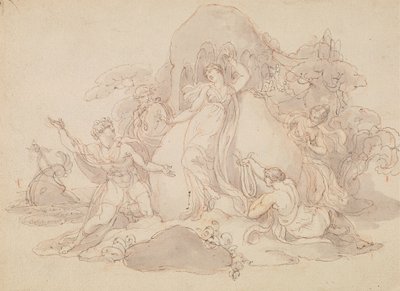 テレマコスとメンターがカリプソ島に上陸 作： Edward Francis Burney