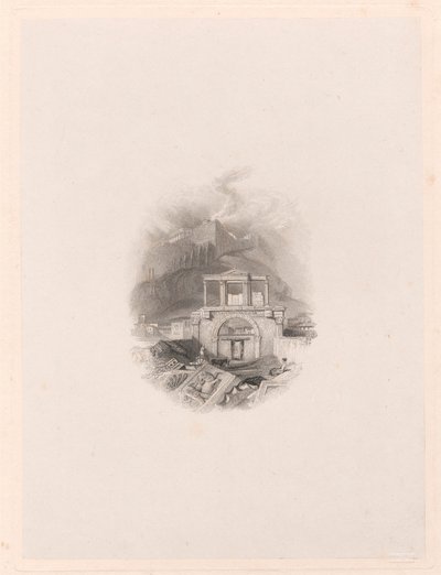 テセウスの門、アテネ 作： Edward Francis Finden