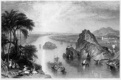 インド、ガンジス川のコルゴンにある岩、1838年 作： Edward Goodall