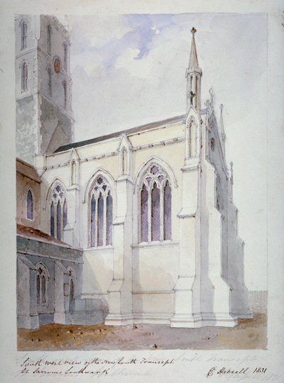 サザーク大聖堂、ロンドン、1831 年 作： Edward Hassell