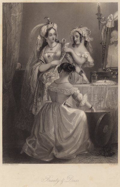 美女とドレス（彫刻 作： Edward Henry (after) Corbould
