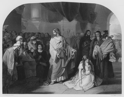 行って、罪を犯さないで」ロイヤル・コレクションの絵（彫刻）より 作： Edward Henry (after) Corbould