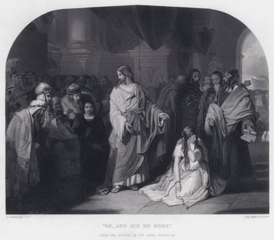 "Go, and Sin No More" (刻印) 作： Edward Henry (after) Corbould