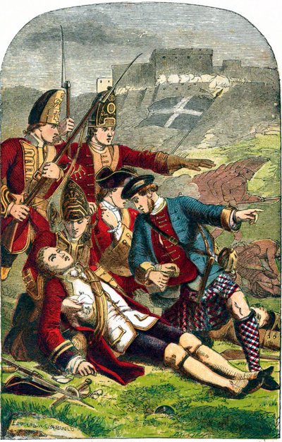 ケベック包囲戦でのジェームズ・ウルフ将軍の死、1759 c1870 作： Edward Henry Corbould