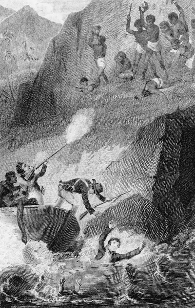 ムンゴパークの死、1806年 作： Edward Henry Corbould