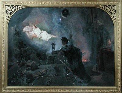 サリー伯爵「魔法の鏡でフェイラー・ジェラルディンを見よう 作： Edward Henry Corbould