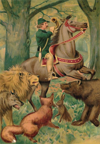 ハンターと動物、1901 作： Edward Henry Wehnert