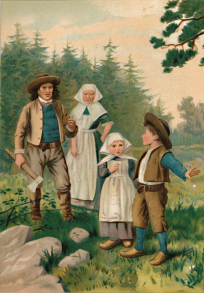 ウッドカッターと彼の子供たち、1901 作： Edward Henry Wehnert