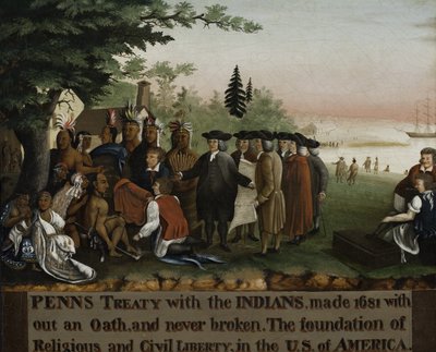 インディアンとのペン条約、1840-45 作： Edward Hicks
