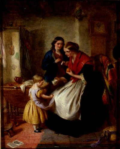 Coaxing（油彩・パネル 作： Edward Hughes
