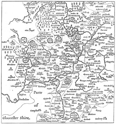 ストラトフォードアポンエイボンとその周辺地域の地図、1610 1885。 作： Edward Hull