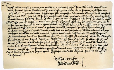 1471年1月9日、エドワード4世からブルターニュ公フランシス2世への手紙。 作： Edward IV King of England