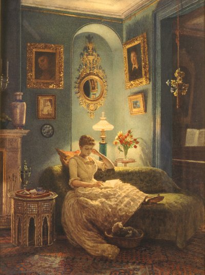 自宅での夜、1888 作： Edward John Poynter