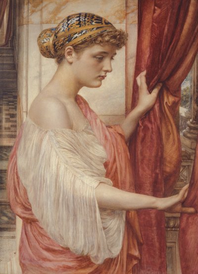 窓際、1884（紙にトイレ） 作： Edward John Poynter