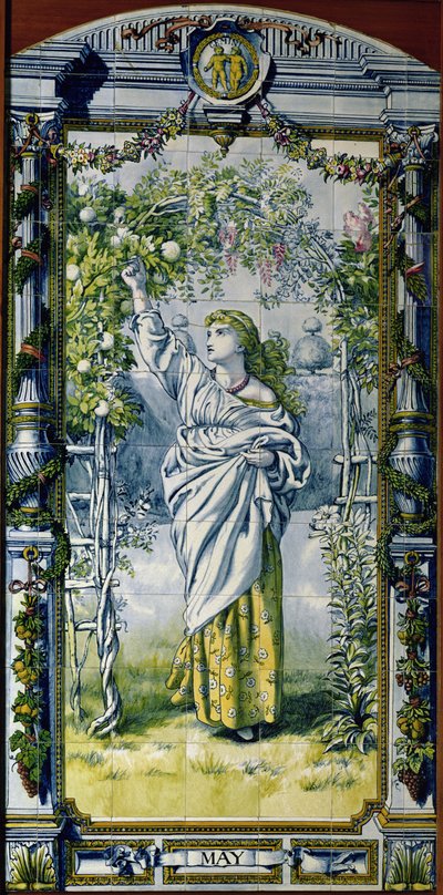 5月、ダッチキッチンの一連のタイルパネルから、1867-8年 作： Edward John Poynter