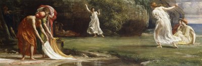 ナウシカと彼女のボールで演奏する乙女、1875 作： Edward John Poynter