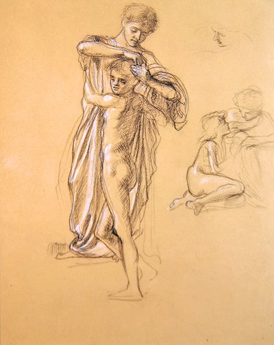 アイドル恐怖の研究（I）、1893（紙にチョークで書く） 作： Edward John Poynter