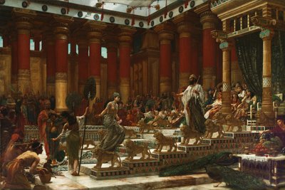 シバの女王のソロモン王への訪問、1890 作： Edward John Poynter
