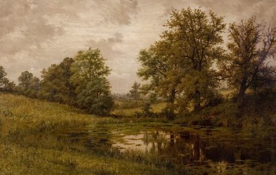 19世紀後半から20世紀初頭のクーンドン近くのホイッテムズファーム近くの池 作： Edward Junior Rudge