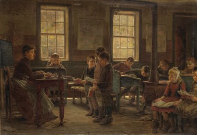 カントリースクール、1890年（作版ボードにキャンバスに油彩を塗ったもの） 作： Edward Lamson Henry